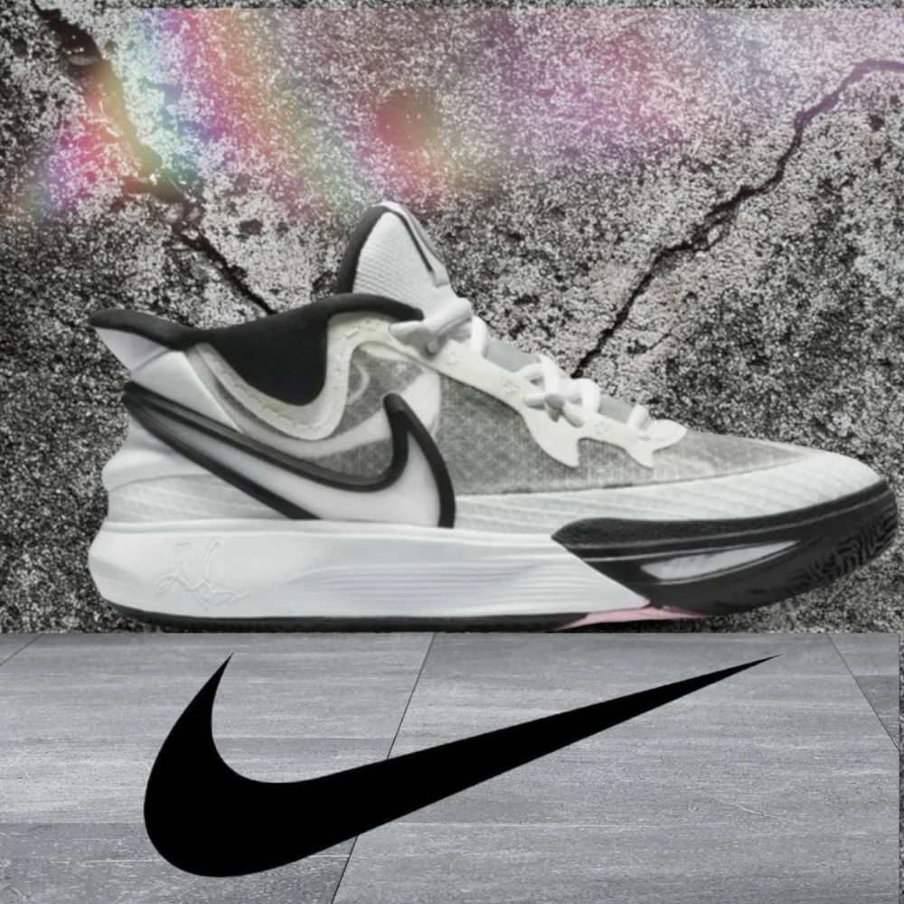 NWT Nike Kyrie 8 GO Kids Sz 5Y White Black DQ8076-101 Low Top Cushioned B-Ball
